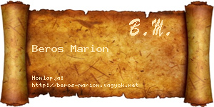 Beros Marion névjegykártya